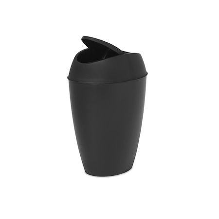 Vortex 2.2 gal Twirla Trash Can with Swing-top Lid - Black VO2611120